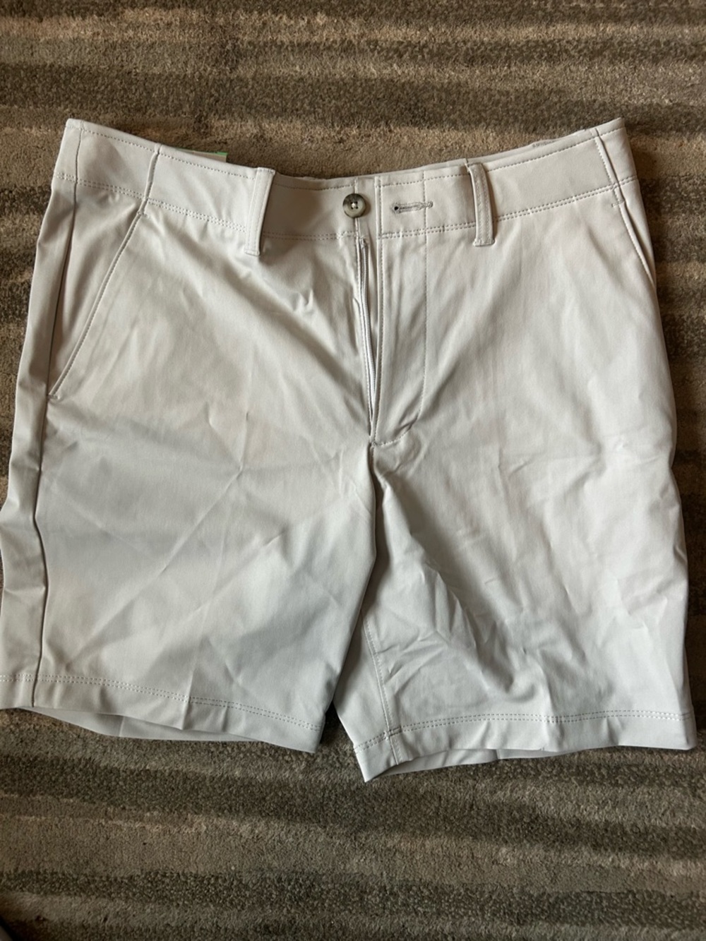 Haggar Light Gray Flat-Front Golf Shorts